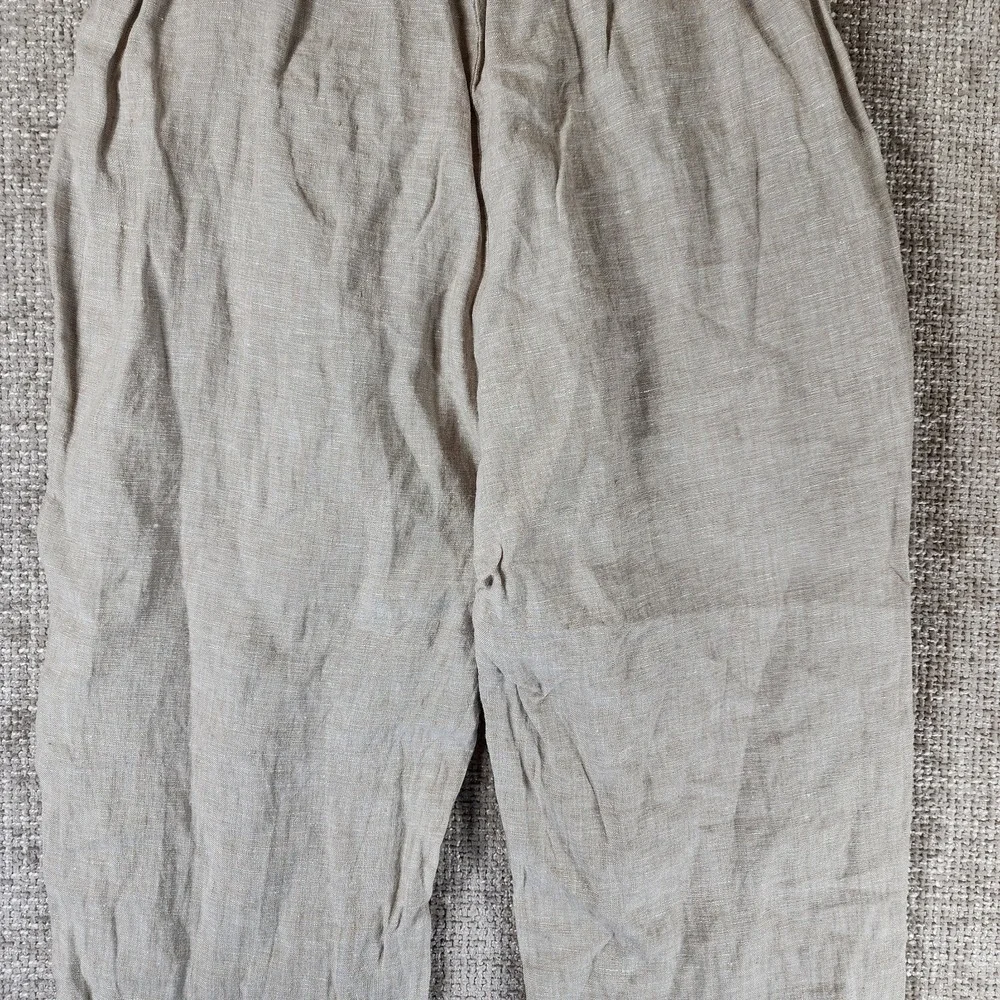 Quince 100% Linen Pants Womens S Natural Beige Pull On Light Taper Quiet Luxury